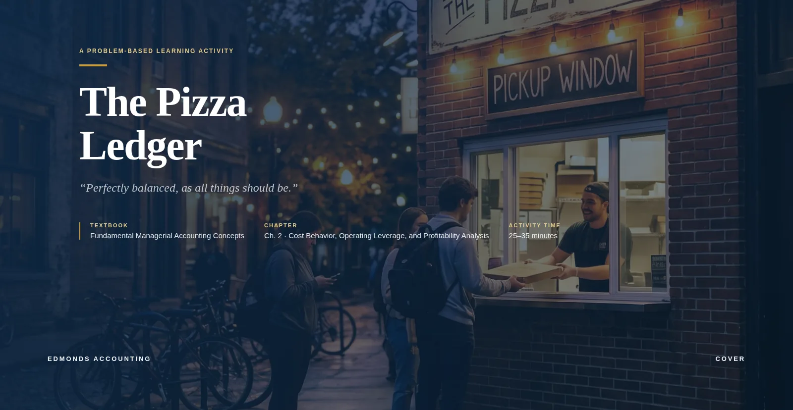 Cover slide of The Pizza Ledger
